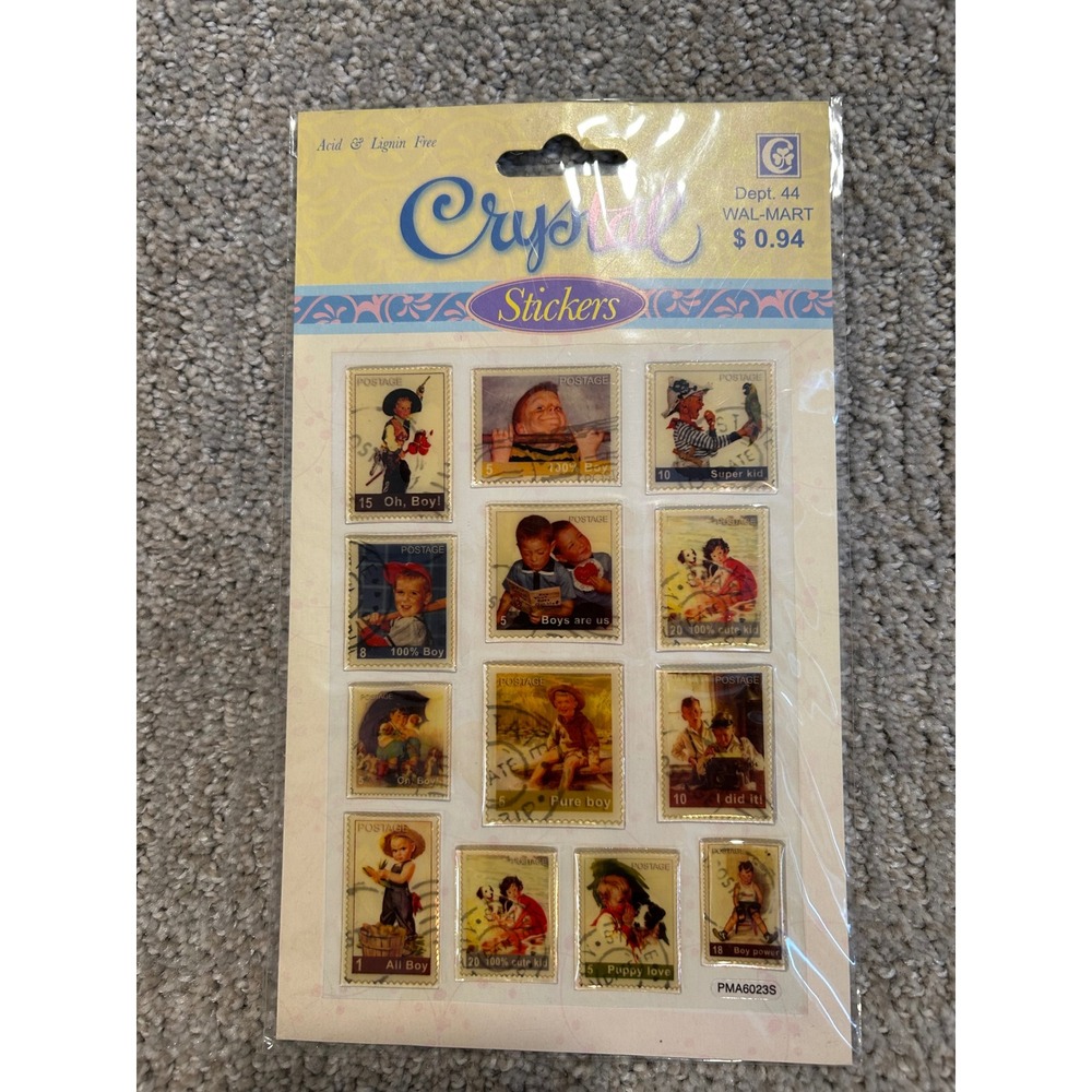 Crystal Stickers Collection Vintage Style Children‎ Postage Stamp Theme PMA023B